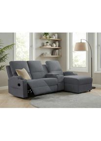 Home Affaire, Home Affaire Ecksofa &raquo;NAPORI Multimediasofa, 3er Kinosessel XXL, L-Form, Cord&laquo; Kinosofa mit Relaxfunktion, Getr&auml;nkehalter, Staufach und 