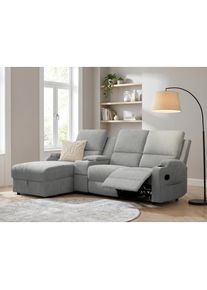 Home Affaire, Home Affaire Ecksofa &raquo;NAPORI Multimediasofa, 3er Kinosessel XXL, L-Form, Cord&laquo; Kinosofa mit Relaxfunktion, Getr&auml;nkehalter, Staufach und 