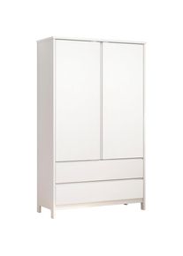 Home Affaire, Home Affaire Kleiderschrank &raquo;Aarhus&laquo; 1 Stk. tlg. Weisser, griffloser Massivholz Schrank - Mit 2 praktischen Schubladen, wei&szlig;, Massivholz