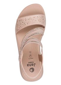 Jana Witt Damen Sandalette mit Perforation, puder, Gr&ouml;&szlig;e 38, 50% Lederimitat, 50% Textil