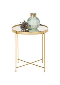 Xora Beistelltisch , Goldfarben , Metall, Glas , rund , rund , 42.5x45.5x42.5 cm , Wohnzimmer, Wohnzimmertische, Beistelltische, Beistelltische rund