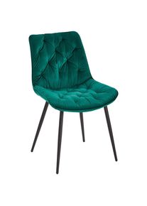 Livetastic Stuhl , Gr&uuml;n, Schwarz , Holz, Metall, Textil , Pappel , Sperrholz , F&uuml;llung: Schaumstoff , Rundrohr , 52x85x59 cm , Bsci , Esszimmer, Esszimmerserien