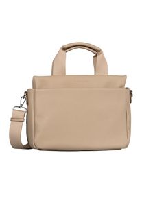 Tom Tailor, Unisex, Tom Tailor Shopper &raquo;Rella&laquo; aus fein genarbtem Material mit farblich passendem Gewebeband, natur, B/H/T: 30cm x 21cm x 13cm, 