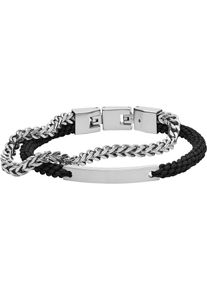 Fossil, Hommes Bracelet, noir / argent