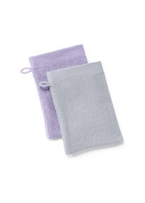 Tchibo - 2 gants de toilette - violet/gris