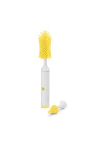 Tchibo - Brosse &agrave; bouteilles et &agrave; verres rechargeable - jaune/blanc