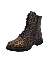 Remonte, Unisex, Schn&uuml;rstiefelette Schn&uuml;rboots, Stiefelette, Profilsohle, mit Glitzer-Schn&uuml;rsenkel, leo antik, 42, Schn&uuml;rstiefelette mit zus&auml;tzlichem 