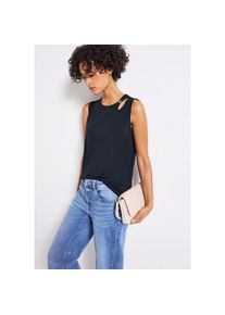 Street One, Unisex, Street One Shirttop mit Cut-Out, deepwater blau, 46, Top von Street One