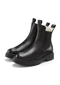 ELBSAND, Unisex, Stiefelette &raquo;Chelseaboots&laquo; Stiefel, Boots, Winterstiefel, Schlupfstiefel aus Leder mit Warmfutter, schwarz, 40, Winter-Stiefelette 