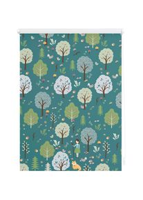 LICHTBLICK Original, LICHTBLICK ORIGINAL Seitenzugrollo &raquo;Klemmfix Motiv Leni&laquo; Lichtschutz ohne Bohren freih&auml;ngend bedruckt, gr&uuml;n, wei&szlig;, Polyester