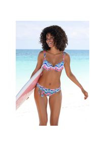 Venice Beach, Unisex, B&uuml;gel-Bikini-Top &raquo;Face&laquo; mit herausnehmbaren Cups, blau, orange, 38, Cup C, Mit herausnehmbaren Cups