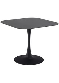 Mid.you Esstisch , Schwarz , Metall, Keramik , quadratisch , S&auml;ule, rund , 90x75x90 cm , Esszimmer, Esstische, Esstische Keramik