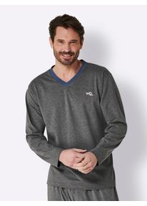 Witt Herren Schlafanzug-Shirts, jeansblau + anthrazit-meliert, Gr&ouml;&szlig;e 44/46, 100% Baumwolle