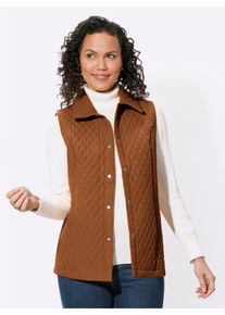 WITT Damen Steppweste aus pflegeleichter Microfaser, cognac, Gr&ouml;&szlig;e 52, 100% Polyester. Wattierung: 100% Polyester