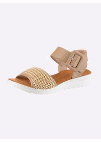 Witt Damen Sandalette mit Gummizug, camel, Gr&ouml;&szlig;e 38, 100% Lederimitat