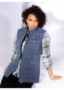 CREATION L PREMIUM Witt Damen Daunenweste streckender L&auml;ngsstepp seitlich, rauchblau, Gr&ouml;&szlig;e 40, 50% Polyester, 37% Baumwolle, 13% Polyamid. F&uuml;llung: 90% Daunen, 10% 