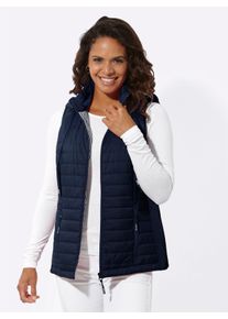 WITT Damen Steppweste mit abnehmbarer Kapuze, marine, Gr&ouml;&szlig;e 52, 100% Polyester. Wattierung: 100% Polyester