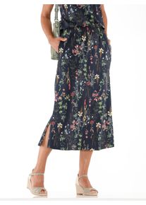 WITT Damen Jerseyrock in Schlupfform, marine-bedruckt, Gr&ouml;&szlig;e 52, 100% Baumwolle