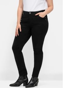 sheego Witt Damen Hose mit schmalem Bein und bequemer Taille, schwarz, Gr&ouml;&szlig;e 56, 98% Baumwolle, 2% Elasthan