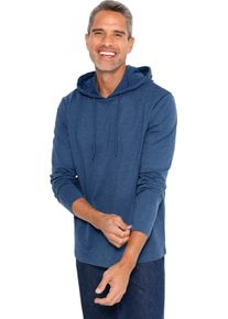 Herren Sweatshirt mit Kapuze und Bindeband jeansblau-meliert