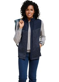 Damen Fleeceweste mit gesteppten Eins&auml;tzen marine-meliert