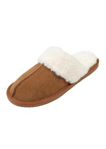 HotSquash Hausschuh Damen, braun / wollwei&szlig;, Gr&ouml;&szlig;e 40/41