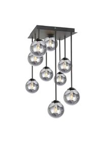 Novel H&auml;ngeleuchte , Schwarz , Metall, Glas , rund , 31x55.5x31 cm , RoHS, CE , Lampen & Leuchten, Innenbeleuchtung, H&auml;ngelampen