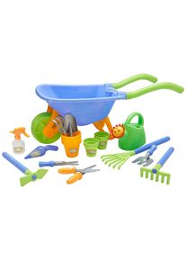 Schubkarre 16-Tlg , Blau, Gelb, Grau, Gr&uuml;n , Kunststoff , farbecht , Freizeit & Co, Outdoor-Spielzeug, Sandkasten-Spielzeug