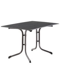 SIEGER Gartenklapptisch , Anthrazit, Grau , Metall, Kunststoff , rechteckig , Flachrohr, C-Form , 80x73x120 cm , Made in Germany , klappbar, wetterbest&auml;ndig, platzsparend , Gartenm&ouml;bel, Gartentische, Klapptische