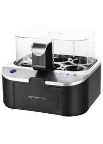 Emerio Eierkocher , Schwarz, Edelstahlfarben , Kunststoff, Metall , 18x14x16.5 cm , antihaftbeschichtete Heizschale, herausnehmbarer Eierbecher , Elektroger&auml;te