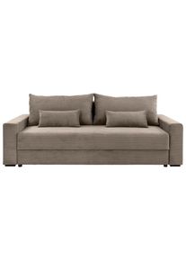 CARRYHOME Schlafsofa , Taupe , Textil , F&uuml;llung: Schaumstoff, Silikon,Schaumstoff, Silikon , 233x92x108 cm , Liegefunktion, R&uuml;cken echt, haustierfreundlicher Bezug , Wohnzimmer, Sofas & Couches, Schlafsofas, Schlafsofas mit Bettkasten