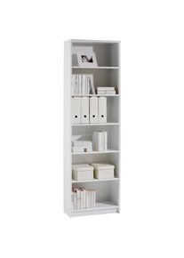 Livetastic Regal , Weiss , Holzwerkstoff , 5 F&auml;cher , 60x202x28 cm , Beim&ouml;bel erh&auml;ltlich, In verschiedenen Gr&ouml;ssen erh&auml;ltlich , Wohnzimmer, Regale, B&uuml;cherregale