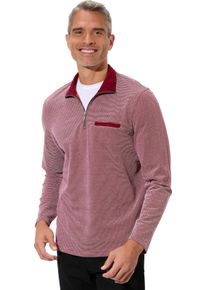 Herren Sweatshirt mit Brusttasche dunkelrot-gemustert