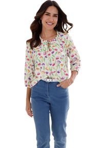 Damen Schlupfbluse mit Tulpen-Druck ecru-ros&eacute;-bedruckt
