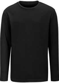 Herren Langarmshirt aus reiner Baumwolle schwarz