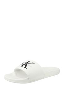 Calvin Klein Jeans Pantolette 'ESS' Herren, schwarz / silber / wei&szlig;, Gr&ouml;&szlig;e 45