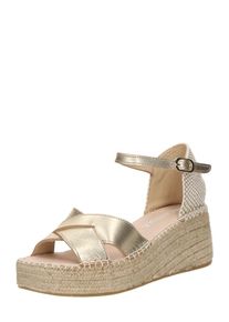 macarena, Femmes Sandales &agrave; lani&egrave;res, or