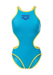 arena, Femmes Maillot de bain 'ONE BIGLOGO', aqua / bleu cyan / jaune / rose fonc&eacute;