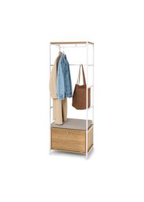 Tchibo - Garderobe &raquo;Grade&laquo; mit Sitzbank und Polster - 60,2x45x178cm - silber - Holz / Polyester / Stahl
