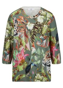 Emilia Lay - Rundhals-Pullover mit 3/4-Arm, multicolor, Gr. 50, Baumwolle