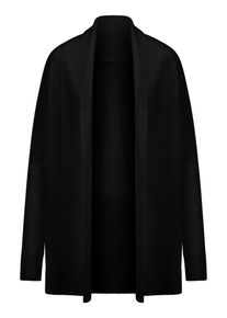 Peter Hahn - Long-Strickjacke aus Schurwolle und Kaschmir, schwarz, Gr. 36, Schurwolle