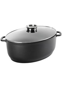 Homeware Profession. Br&auml;ter , Klar, Schwarz, Edelstahlfarben , Metall , 12 l , oval , 32x13.3x42 cm , Lfgb , backofengeeignet, antihaftbeschichtet , Kochgeschirr, T&ouml;pfe, Br&auml;ter