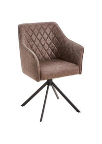 Livetastic Armlehnstuhl , Braun , Holz, Metall, Textil , Pappel , Sperrholz , F&uuml;llung: Schaumstoff , eckig , 61x91x58 cm , Esszimmer, St&uuml;hle, Polsterst&uuml;hle