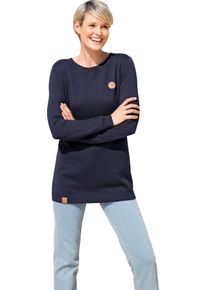 Damen Longpullover mit 50% Baumwolle marine