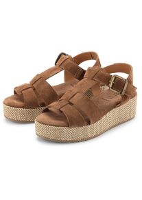 Ehm Damen-Plateausandale Cognac 41