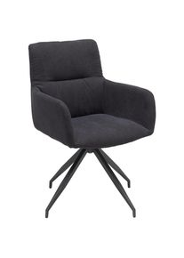 Hom&acute;in Hom`in Armlehnstuhl , Anthrazit , Textil , eckig , 58x89x63 cm , Esszimmer, St&uuml;hle, Armlehnst&uuml;hle