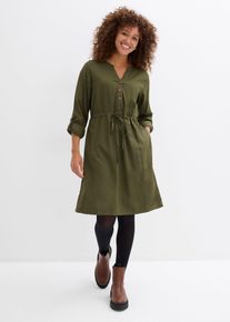 Blusenkleid aus softer Viskose in gr&uuml;n, Gr&ouml;sse 44, bonprix