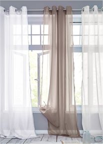 Gardine aus leichtem Voile (1er Pack) in braun, 145x140 cm, bonprix