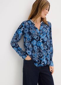Blouse en viscose fluide en bleu, Taille 44, Couleur/Motif: bleu fonc&eacute;/bleu moyen paisley, bonprix