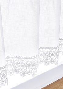 Scheibengardine mit H&auml;kelkante in weiss, 45x95 cm, bonprix